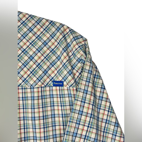 Pendleton Men’s Plaid Trent Fitted Short Sleeve Button Up Shirt size Large - Picture 6 of 6